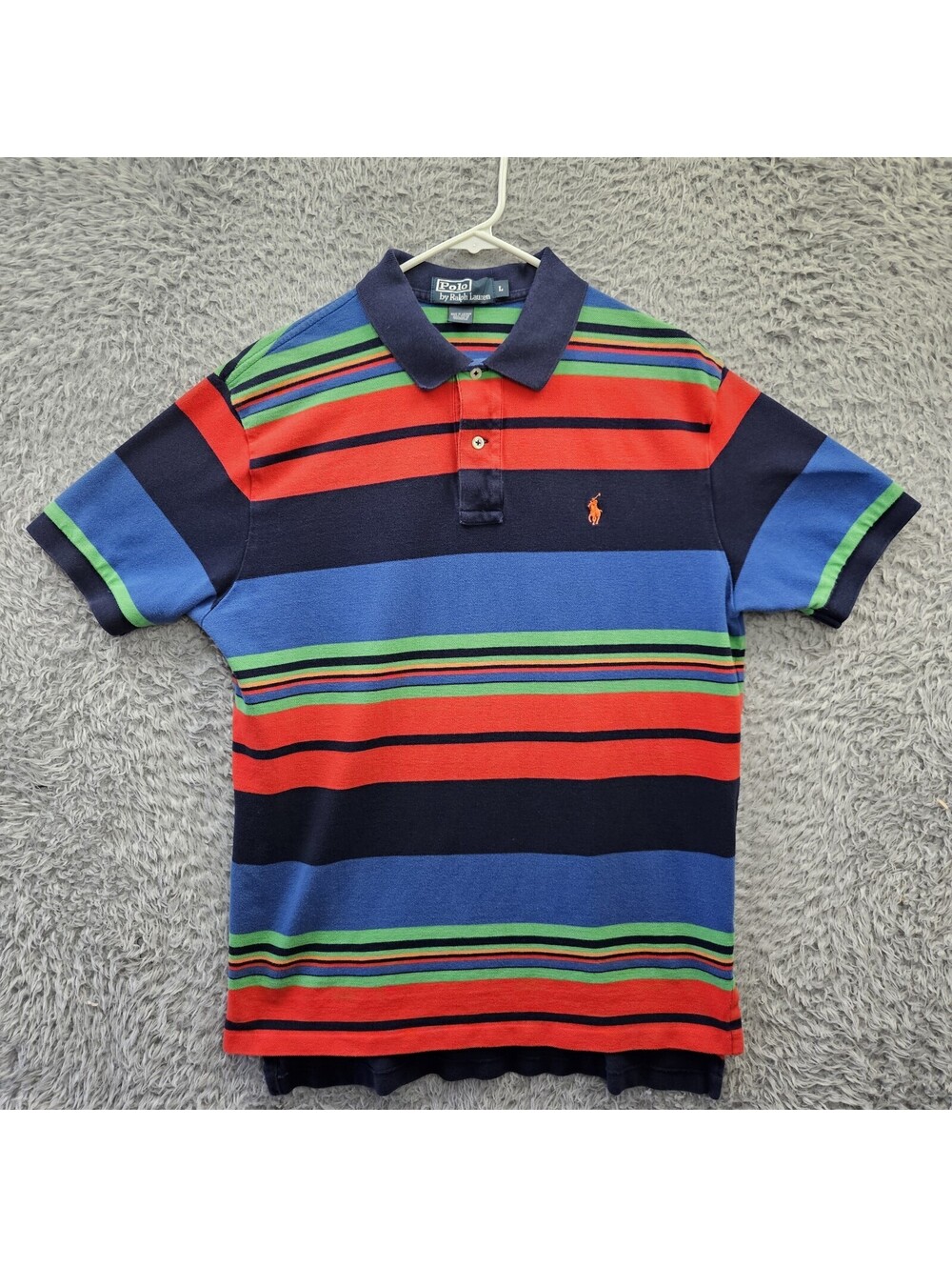 Polo Ralph Lauren Vintage Rugby Short Sleeve Polo Men Large Multicolor Cotton